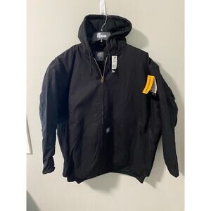 New Berne Heritage Highland Washed Cotton Duck Hooded Jacket, Black Size 3XLT